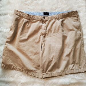 Saddlebred Men's Big And Tall Pleated Front Kahki Shorts Size 50W